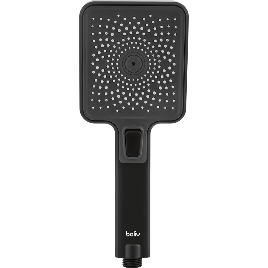 baliv Wassersparende Handbrause HBR-105.411 Eckig in Schwarz Matt mit Anti-Kalk-Funktion - Bild 2