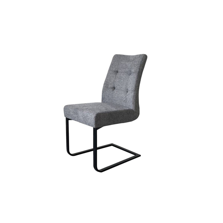 byLIVING Esszimmerstuhl MARLEN-XXL 2er Set, Webstoff dunkelgrau, Gestell schwarz, B/T/H: 47 x 62 x 95,5 cm - Bild 2