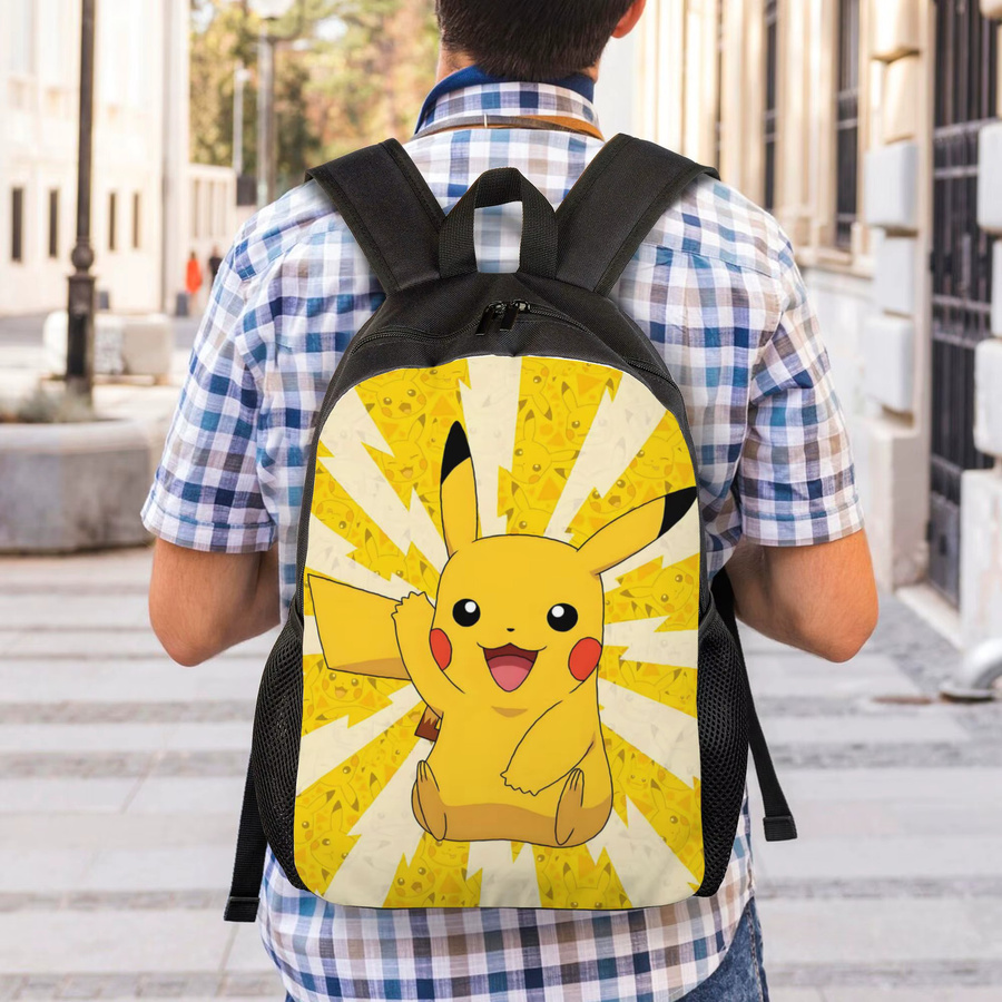 Bandai P-Pikachu Laptop-Rucksack, Modische Büchertasche - Bild 5