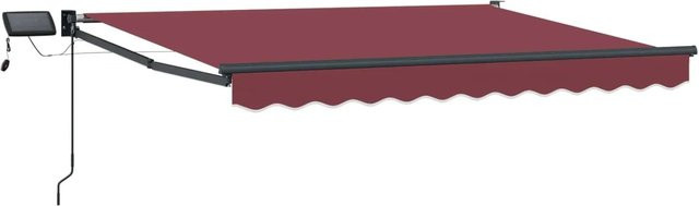 vidaXL Manuelle Gelenkarmmarkise mit LED-Beleuchtung in Bordeauxrot, Breite: 250 cm, Tiefe: 200 cm - Bild 1