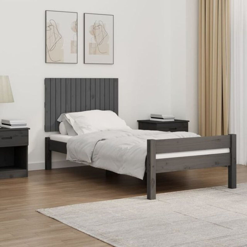 Wand-Kopfteil Vidaxl aus Massivholz Kiefer in Grau, B/H/T: 95,5 x 60 x 3 cm - Bild 1
