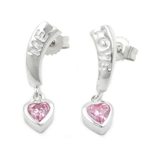 Colfem Ohrstecker, Zirkonia-pink, 925 Silber - Bild 1