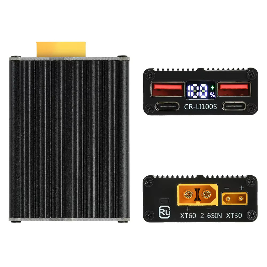diymore 100W Schnelllademodul für 2-7S Lithium-Eisenphosphat-Batterien mit USB-C, XT60 und XT30 in Schwarz - Bild 2