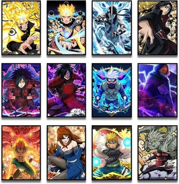 KAYOU Malen nach Zahlen Set Rahmenloses Ölgemälde Japanischer Anime Naruto Uchiha Itachi Sasuke Wandkunst in Multicolour - Bild 1
