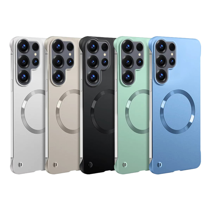 Ultradünne magnetische Handyhülle für Samsung S26 Ultra S25 Edge S24 FE S23 S22 S23 Plus A56 A55 mit MagSafe Kompatibilität und mattem PC-Rahmen in Blau - Bild 5