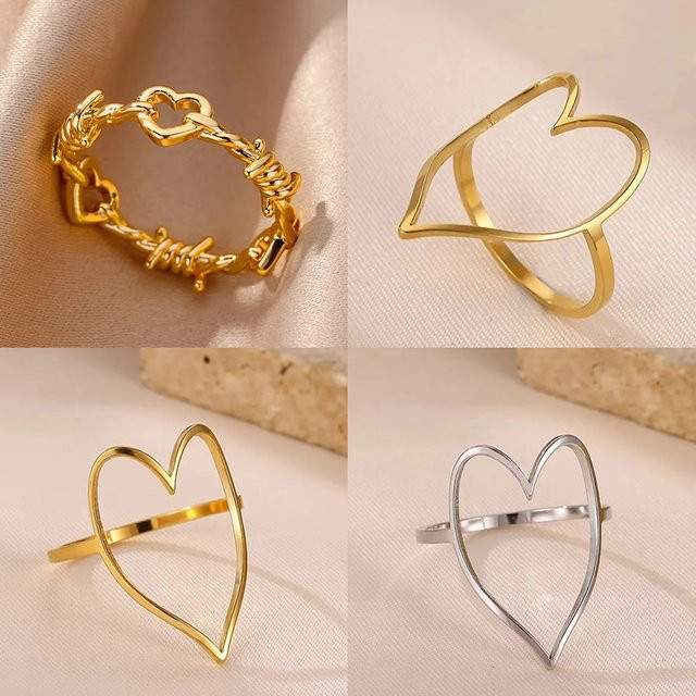 ICFTZWE Herzring, Edelstahl, Gold, Damen - Bild 1