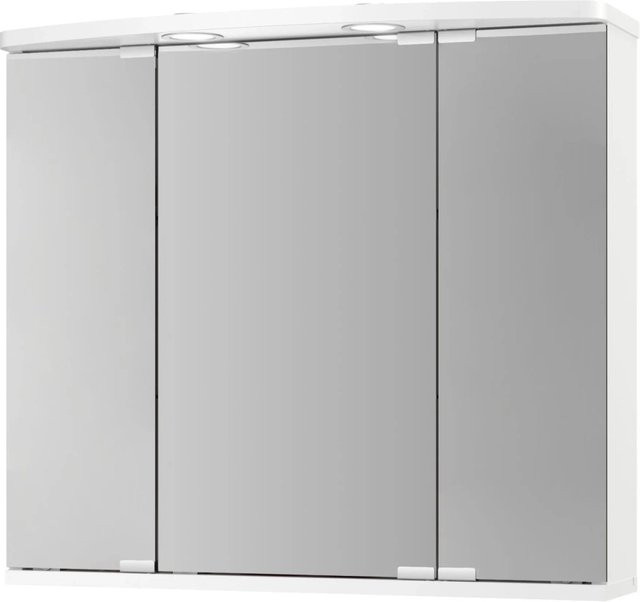 Jokey Spiegelschrank Doro mit LED-Beleuchtung und internen Regalen in Weiß, H x B x T: 67,4 x 60 x 14 cm - Bild 1