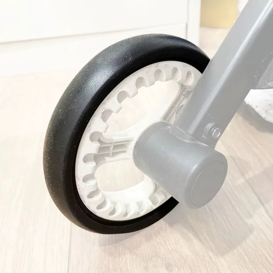 Schwarzes Ersatzrad für Kinderwagen aus Gummi mit Silent-Lager für Babys Zenes Yoyo Yoya Yuyu - Bild 2