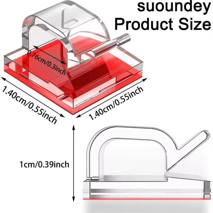 Bolimei Kabel-Organizer-Clips für USB-C Ladekabel, selbstklebende Kabelklemmen und Spulenwickler in Schwarz oder Transparent - Bild 2