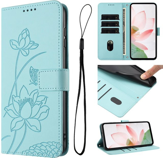 Magnetische Leder Flip Wallet Hülle für Samsung Galaxy S25 S24 S23 S22 S21 S20 Ultra Plus FE in Blau - Bild 1