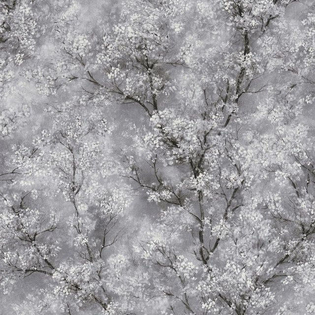 Profhome Tapete Floral Blumenmuster in Grau Schwarz Weiß, Vlies, Breite: 0,53 m, Länge: 10,05 m - Bild 1