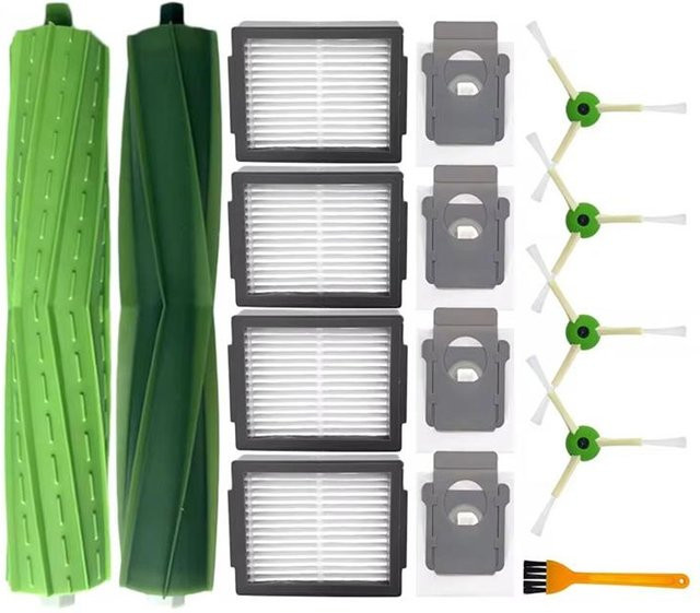 Ersatzteil-Set für iRobot Roomba i5, i5+ Plus, i5152 mit Hauptseitenbürste, HEPA-Filter und Staubbeuteln in Schwarz - Bild 1