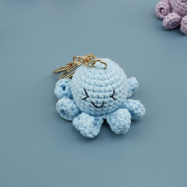 Schlüsselanhänger Linyi toy, Häkel-Oktopus, gray, Unisex - Bild 1
