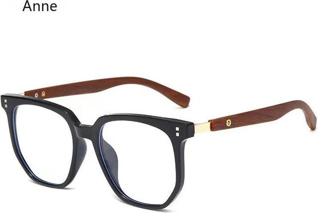 Dote Korrektionsbrille, eckig, Unisex, Vollrand, Holzmaserung, schwarz, weiß - Bild 1