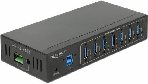 DeLock External Industry Hub 7 Port USB 3.2 Gen1 Type-A Schwarz - Bild 2