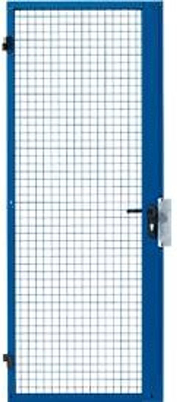 SSI Schäfer Einflügeltür für Gittertrennsystem mit Panikschloss, blau, B: 85 cm, H: 207 cm - Bild 2