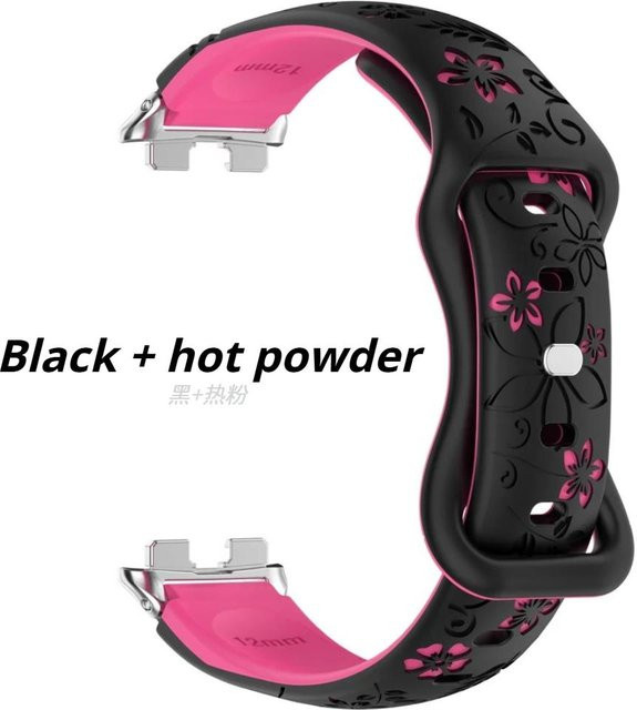 Smartwatch-Armband Silikon, 3D Graviertes Blumenarmband, Erdbeer, Unisex - Bild 1