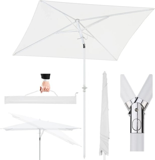 Sekey Sonnenschirm Creme Rechteckiger Balkonschirm und Terrassenschirm mit Schutzhülle B: 180 cm, T: 125 cm, H: 220 cm - Bild 1