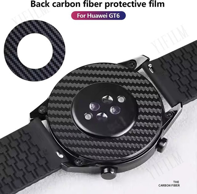 Kohlefaser-Rückenschutzfolie für Huawei Watch GT5/GT6 in Schwarz, kratzfest und anti-fingerabdruck mit vollständiger Abdeckung - Bild 1
