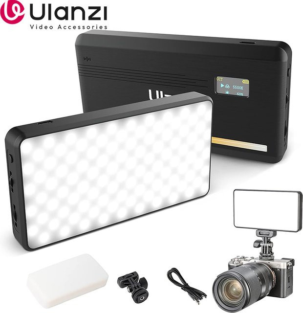 Ulanzi VL200 Bi-Color LED-Videoleuchte in Schwarz mit 5000 mAh Akku und einstellbarer Farbtemperatur 2500–9000 K - Bild 1