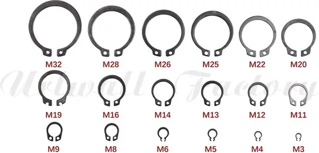 ZENHOSIT Metall-Sicherungsring Sortimentsset mit 300 Teilen, 18 Größen, Interner und Externer Schnapp-Sicherungsring, M3-M32 - Bild 1