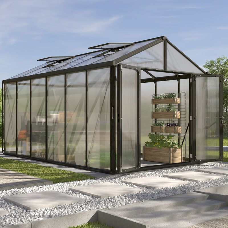 Vitavia Gewächshaus Zeus Comfort 11900 Schwarz 11,9 m² mit 10 mm HKP - Bild 3