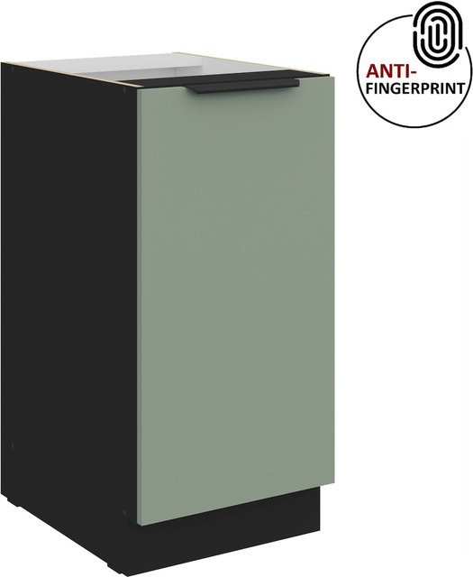 Küchenunterschrank ARIA in Aquamarin matt mit Anti-Fingerprint-Beschichtung und Einlegeboden, Breite: 40 cm - Bild 1
