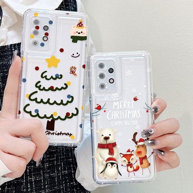 Transparentes Silikon-Handycase mit Schneeflocken-Tier-Design für Samsung Galaxy A56 5G, A36, A55, A54, A53, A52, A51, A50, A35, A32, A16, A15, A13 - Bild 1