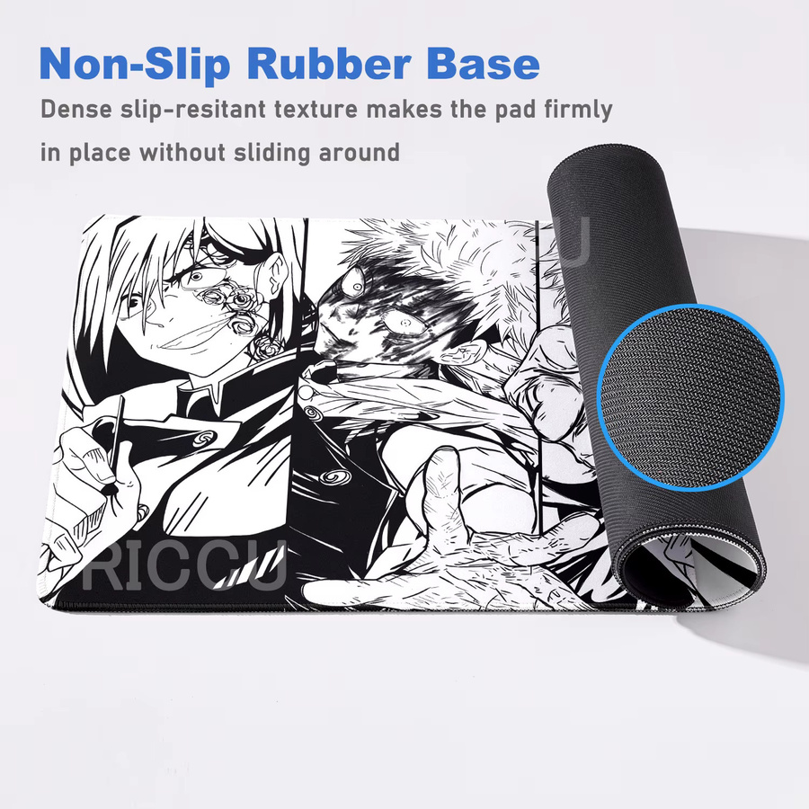 Riccu XXL Mauspad Jujutsu Kaisen Gojo Satoru Schwarz B/B: 60 x 30 cm - Bild 3