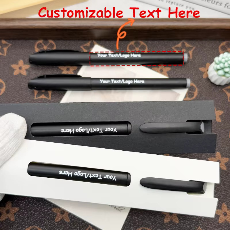 Personalisierte Gelstifte mit Papierbox für Büro und Hochzeit in Schwarz und Weiß - Bild 5