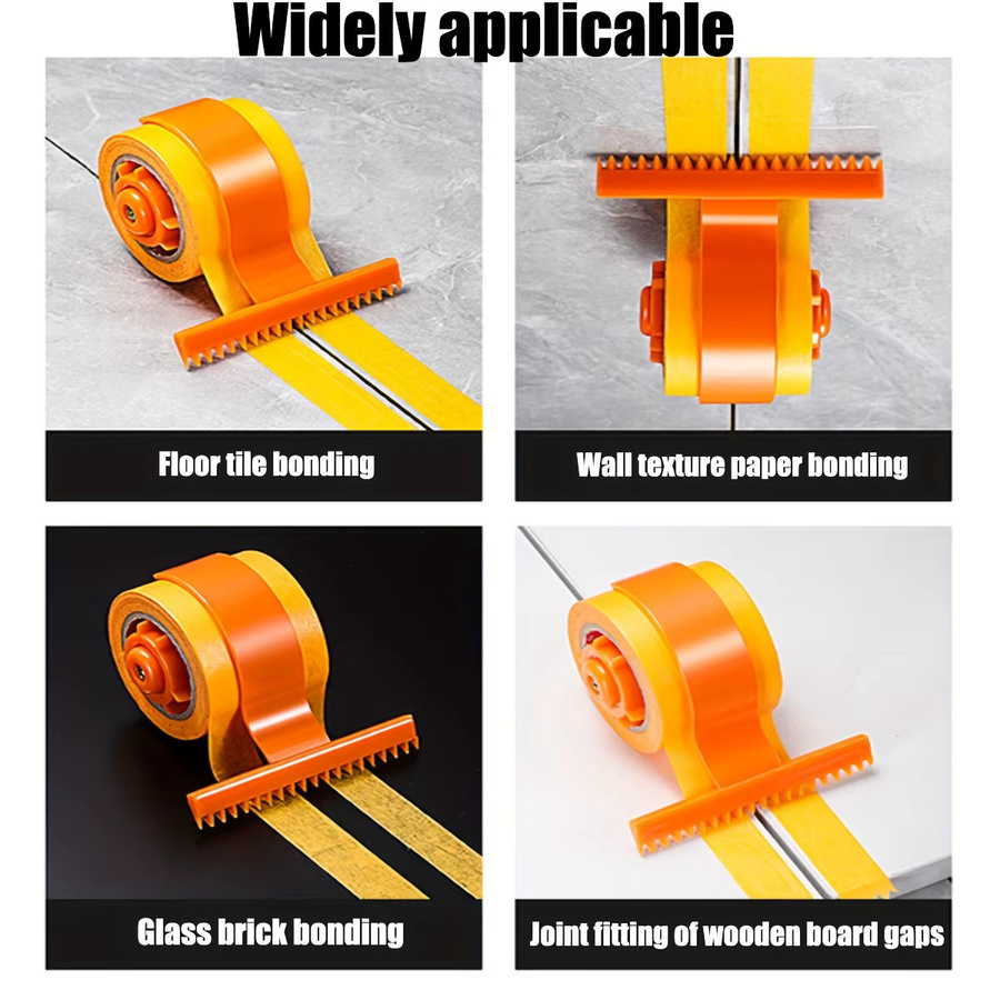 Selbstklebender Maler-Abdeckband-Applikator in Orange als Abdeckpapier-Spender zum Abdichten von Lücken und für Bandböden - Bild 2