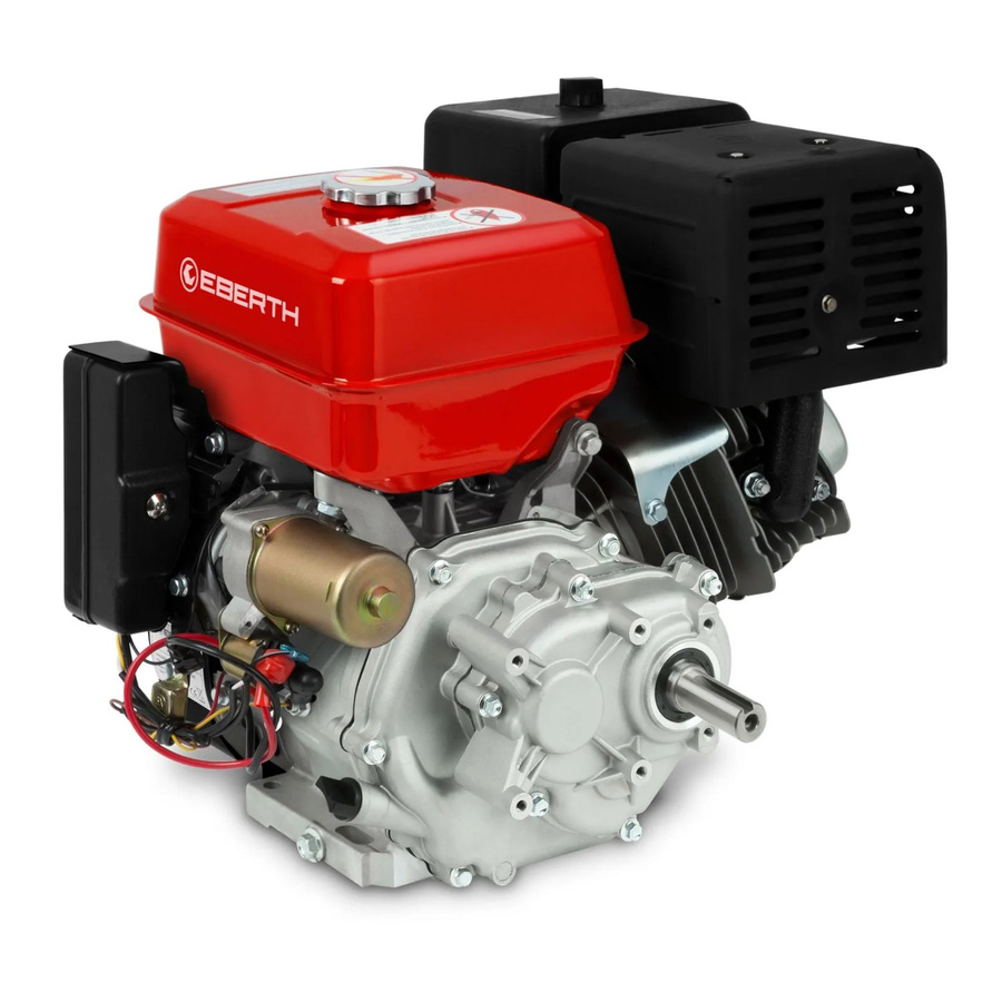 Eberth Benzinmotor mit 13 PS und 9,56 kW Leistung, 25 mm Ø Welle, Reduktion 2:1 und E-Start, Farbe Rot - Bild 2