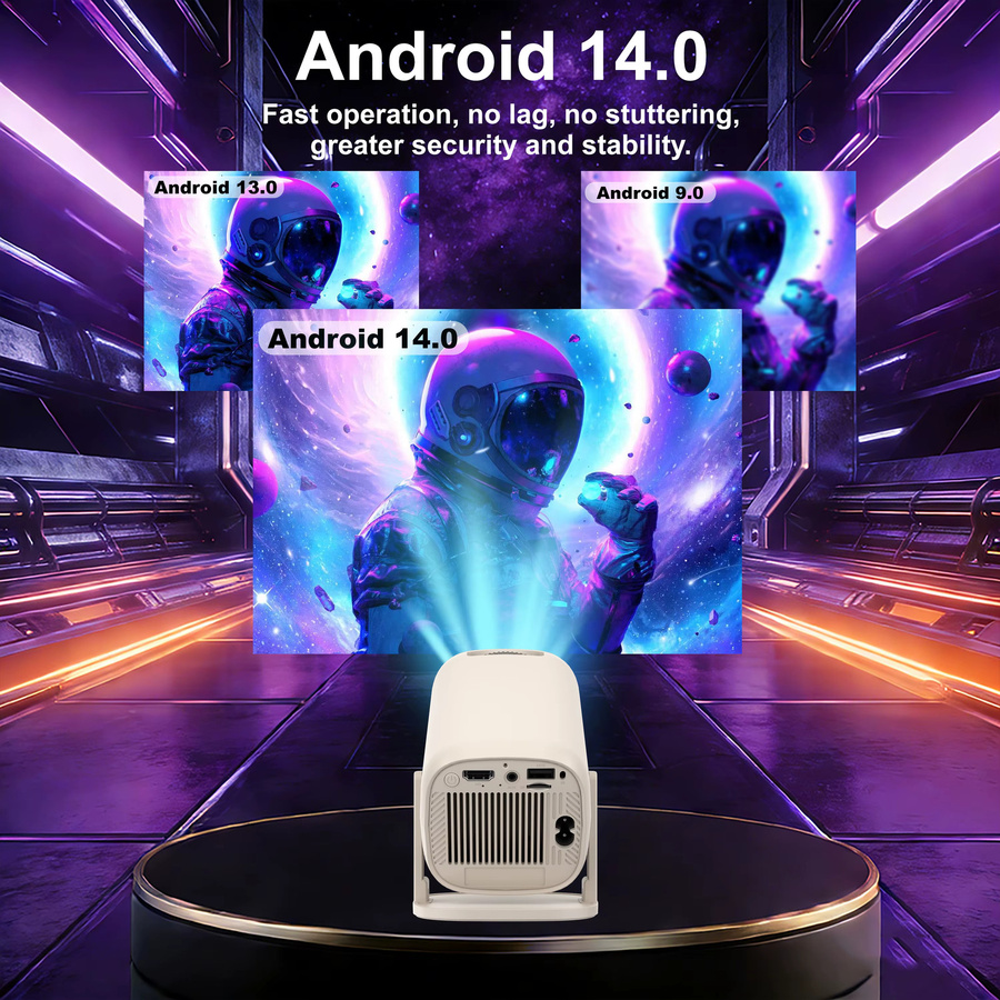 Salange V5 Smart Mini-Projektor mit Android 14, Allwinner H723, 8K-Dekodierung, WiFi 6 und Bluetooth 5.2 für dein Heimkino und Outdoor-Video-Erlebnisse - Bild 3