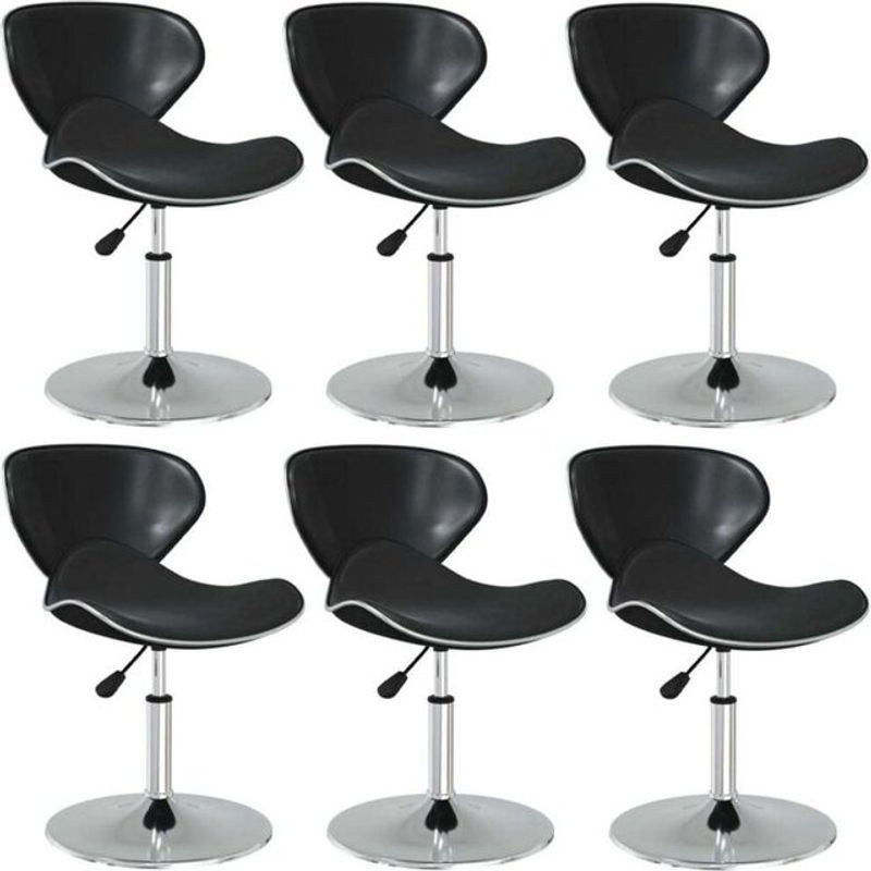 6er Set moderne Esszimmerstühle aus Kunstleder in Schwarz von vidaxl - Bild 1
