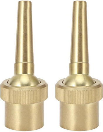 2er-Set TOMTOP JMS Multi-Richtung Jet Wasserbrunnen Düsen aus Messing in Gold für deinen Gartenteich, G3/4in DN20