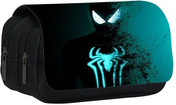 DewBloom Spiderman Paralleluniversum Federmäppchen mit großem Fassungsvermögen und doppellagigem Design in Schwarz für Schüler - Bild 1