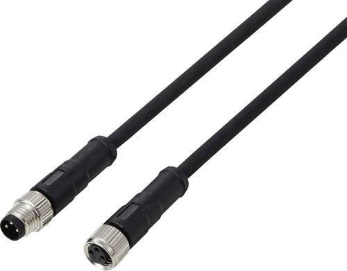 TRU COMPONENTS Anschlussleitung M8 x 1, 3-polig, Stecker gerade, Buchse gerade, schwarz, 5m - Bild 1