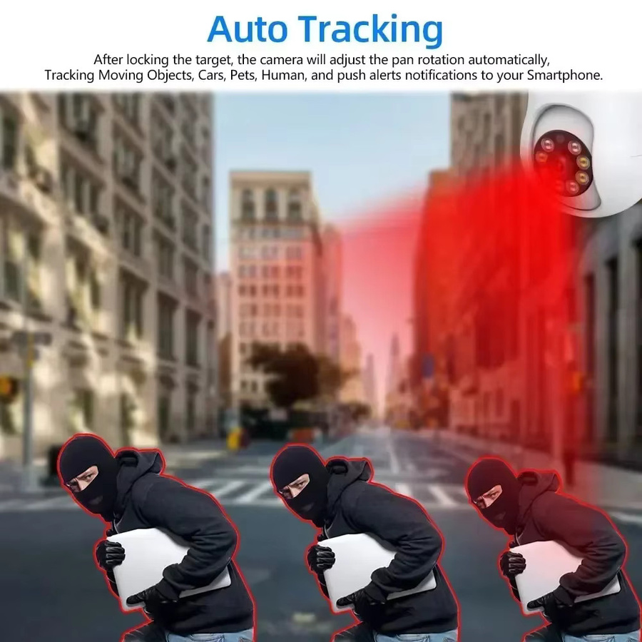 Tuya 5MP Smart Life WLAN Überwachungskamera für Outdoor mit Nachtfarb-Modus, AI Smart Tracking und Zwei-Wege-Audio in Weiß - Bild 3