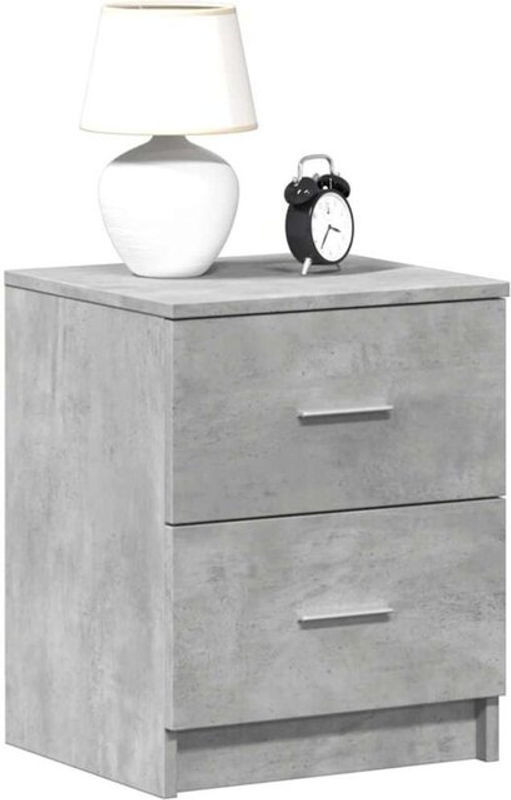 Vidaxl Nachttisch mit 2 Schubladen in Grau, Modernes Design, B/T/H: 40 x 36 x 50 cm - Bild 1