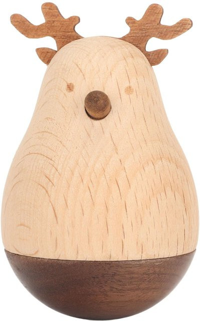 Tooarts Hirsch Wackelfigur, beige, Holz - Bild 1
