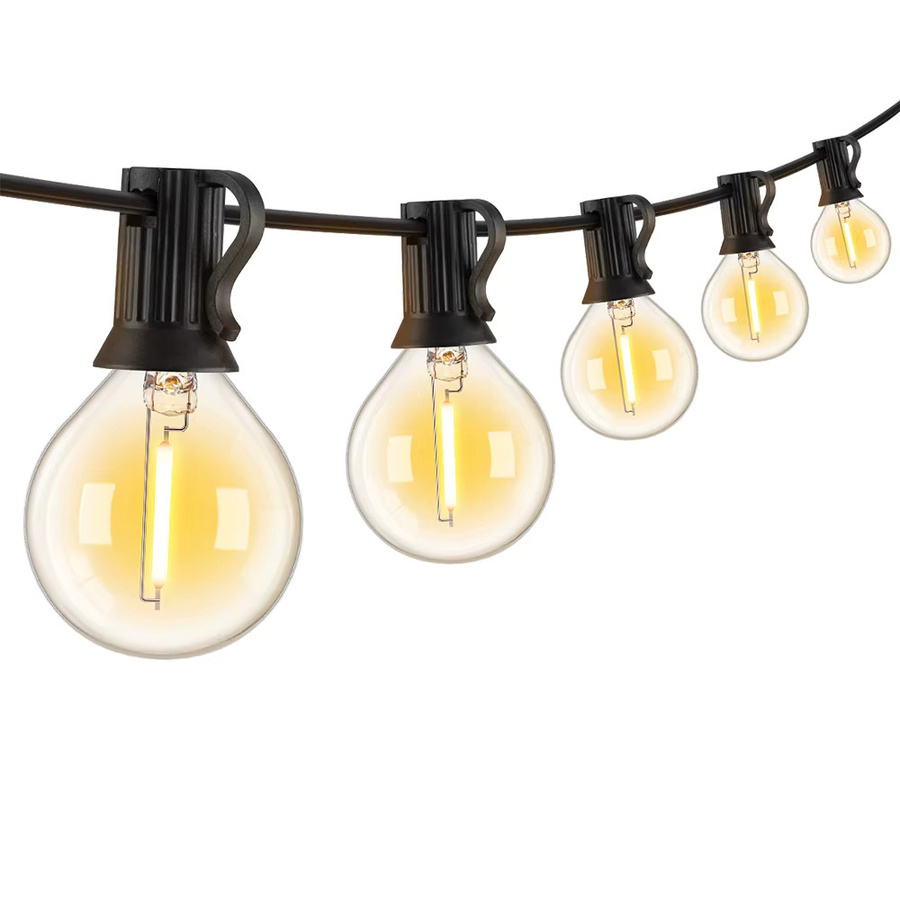G40 LED-Lichterkette für den Außenbereich mit warmweißen Glaskugeln, wasserdicht IP44, bruchsicher, transparent, ideal für Garten, Terrasse und Dekoration - Bild 7