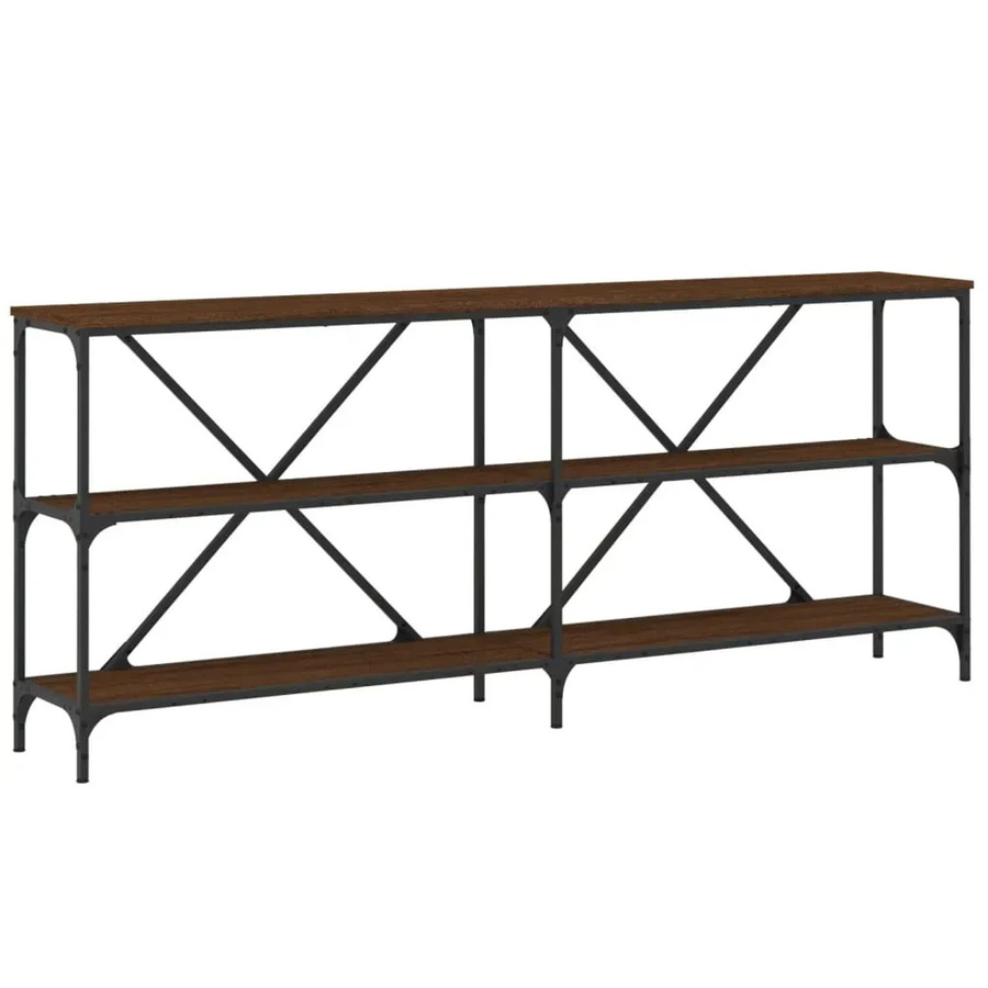 vidaXL Konsolentisch aus Holzwerkstoff und Eisen in Braun, B/T/H: 180 x 30 x 75 cm - Bild 2