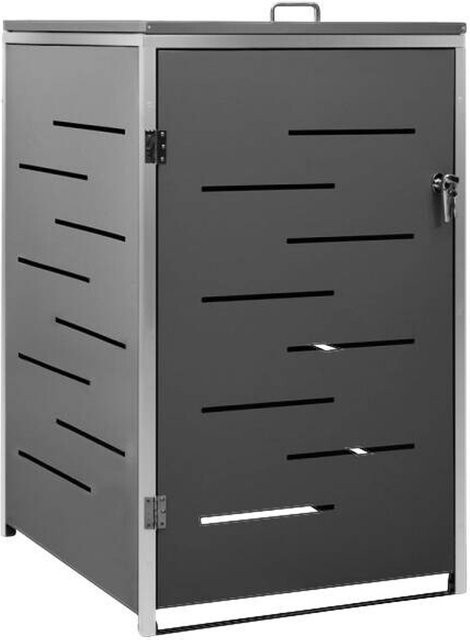 vidaXL Mülltonnenbox aus verzinktem Edelstahl in Anthrazit B/H/T: 69 x 112,5 x 77,5 cm - Bild 1
