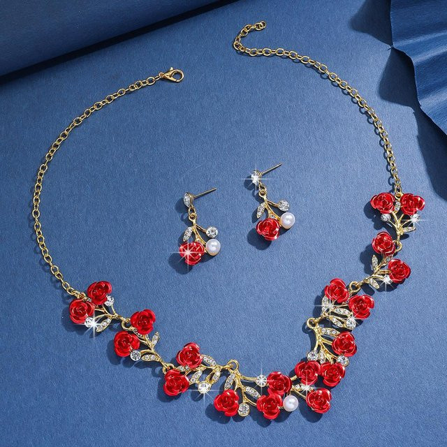 Lucky Star Jewelry Schmuck-Set, Halskette, Ohrringe, Gold, Messing, Zirkonia, Damen - Bild 1