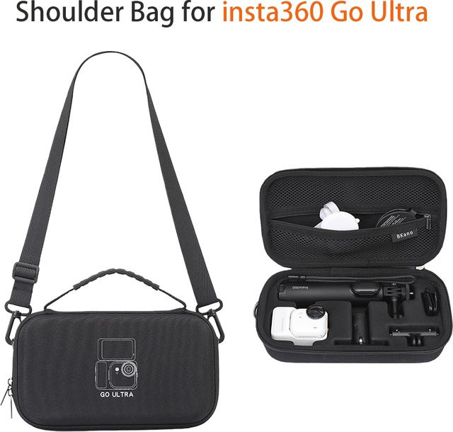 Ykoree Reise-Tragetasche für Insta360 GO Ultra, harte Schutzaufbewahrungstasche und Schultertasche für Action-Kamera-Zubehör, Schwarz - Bild 1