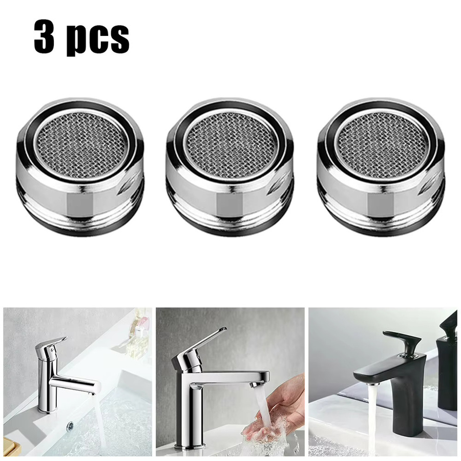 VIBRATITE 3-teiliges Set Wasserhahn-Belüfter aus Messing und Edelstahl für M24-Gewinde mit gemischter Düse zur Wassereinsparung für dein Badezimmer - Bild 4