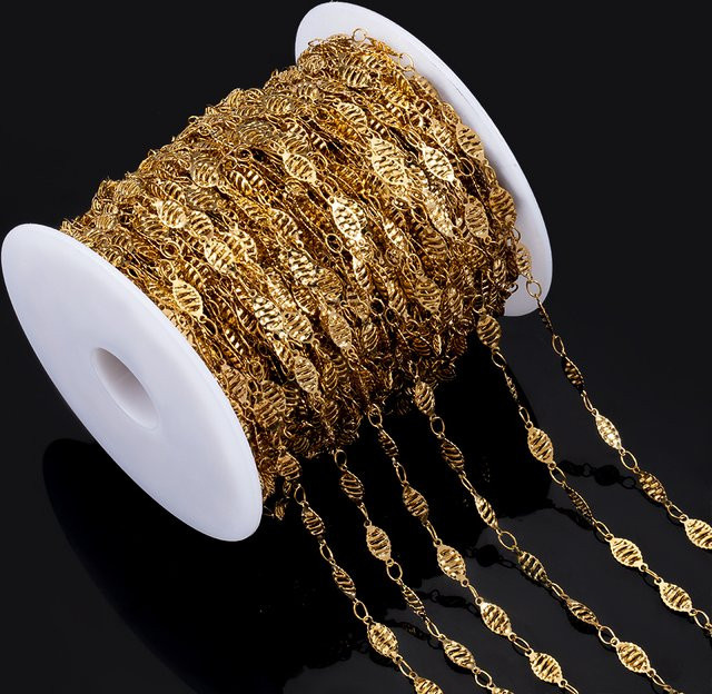 MOONMADE Verbindungskette Edelstahl, Gold, 1 Meter, Unisex - Bild 1
