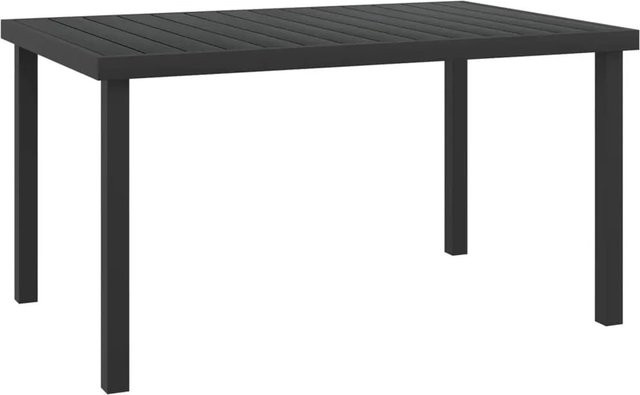Furnicato Gartentisch aus Aluminium und WPC in Schwarz, B/T/H: 140 x 90 x 74 cm - Bild 1
