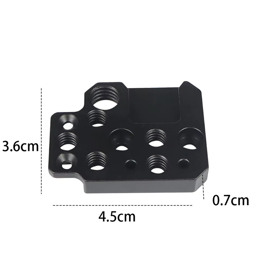 ALLOYSEED Gimbal-Montageplatte in Schwarz als Kamera-Gimbal-Halterung und Adapter für Mikrofon oder Licht, kompatibel mit DJI Ronin RS3, RS2, RSC2, SC und S - Bild 5