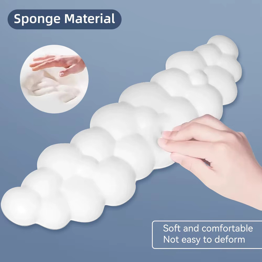 Ergonomisches Handgelenk-Rest Pad von Hansong aus Memory Foam mit Anti-Rutsch-Matte für Tastatur und Maus in Schwarz oder Weiß - Bild 2